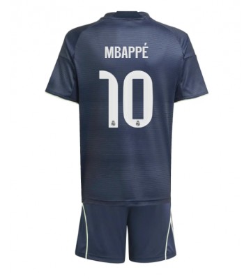 Real Madrid Kylian Mbappe #10 Udebanetrøje Børn 2025-26 Kortærmet (+ Korte bukser)